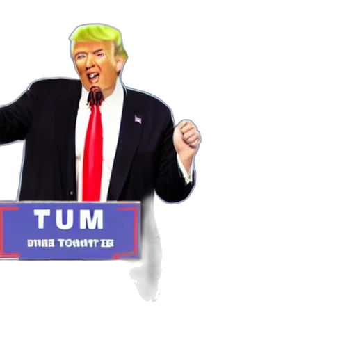 vaporwave, concept art, pixel art, 3d render, donald, trump, sock, puppet transparent PNG cut-out
