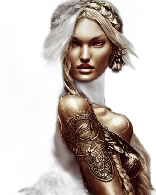 jewelry, face, fantasy art, concept art, photorealistic, comic book art, golden, earth tones transparent PNG cut-out