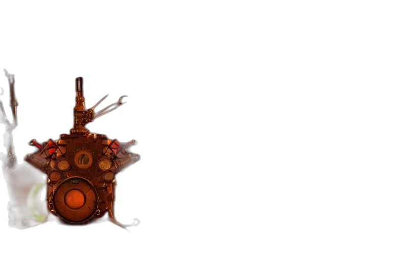 weapon, crown, robot, mask, concept art, 3d render, fantasy art, pixel art transparent PNG cut-out
