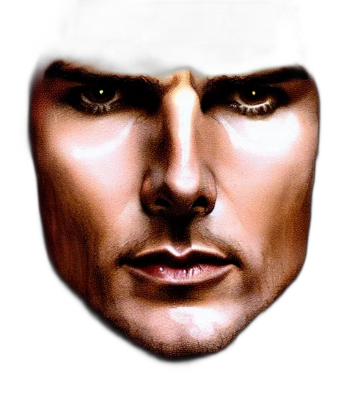 face, mask, robot, photorealistic, comic book art, fantasy art, oil painting, majestic transparent PNG cut-out