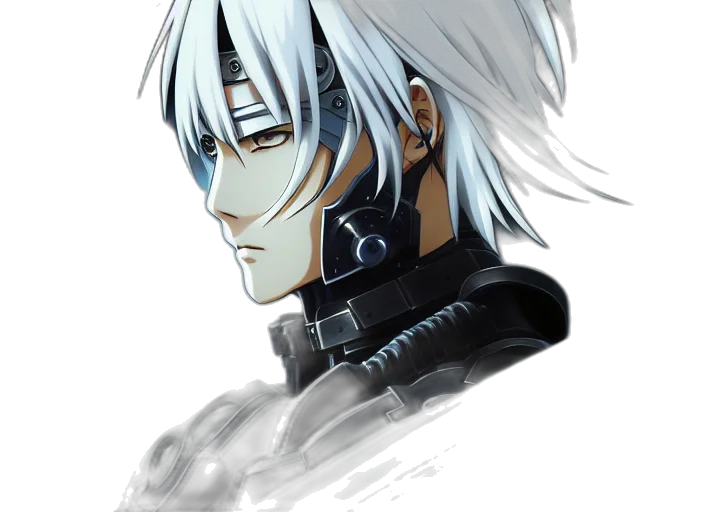 mask, face, robot, staff, concept art, anime, fantasy art, comic book art transparent PNG cut-out