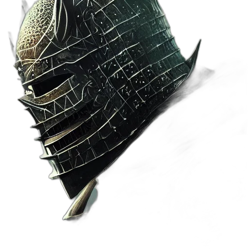 mask, hat, sword, weapon, concept art, 3d render, fantasy art, photorealistic transparent PNG cut-out