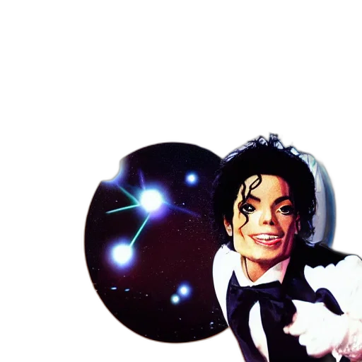 photorealistic, concept art, cartoon, comic book art, outer space, michael, jackson, dancing transparent PNG cut-out