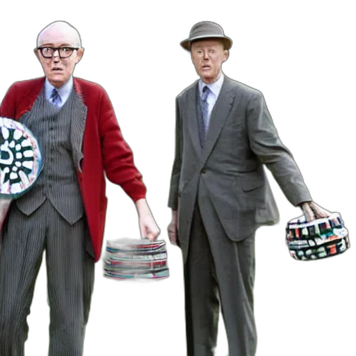 gilbert, george, playing, frisbees transparent PNG cut-out