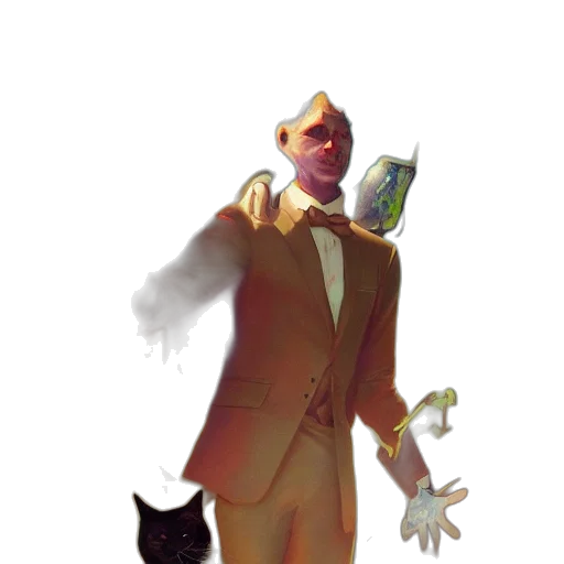 staff, animal, creature, mask, concept art, fantasy art, 3d render, pixel art transparent PNG cut-out