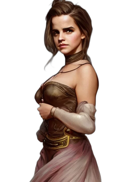 dress, face, staff, sword transparent PNG cut-out