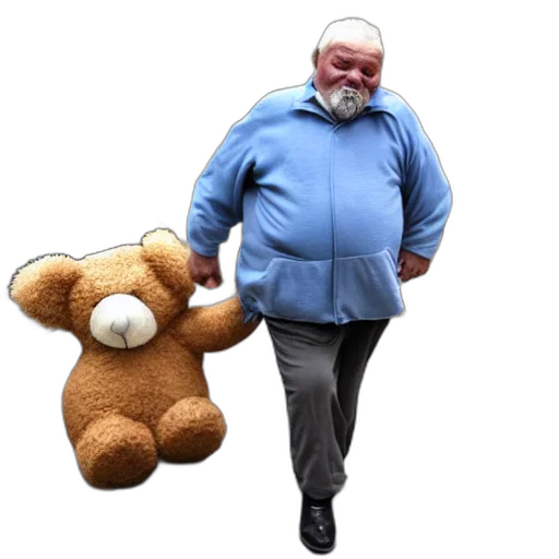 jacket, creature, animal, 3d render, concept art, romanian, overweight, old transparent PNG cut-out