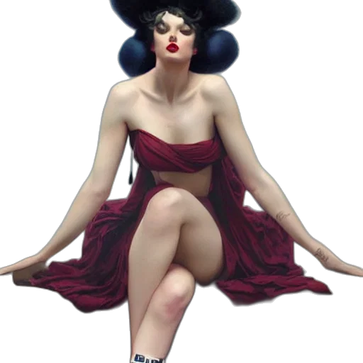 dress, hat, concept art, fantasy art, photorealistic, 3d render, dark, gil transparent PNG cut-out