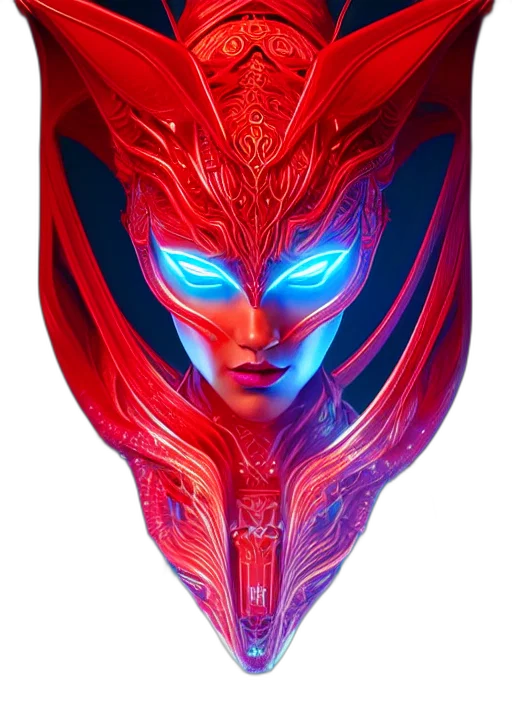mask, face, crown, creature, concept art, fantasy art, comic book art, cyberpunk transparent PNG cut-out
