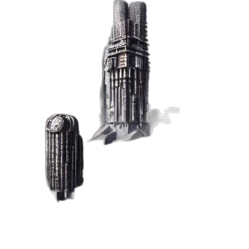 building, weapon, robot, crown, concept art, 3d render, pixel art, photorealistic transparent PNG cut-out