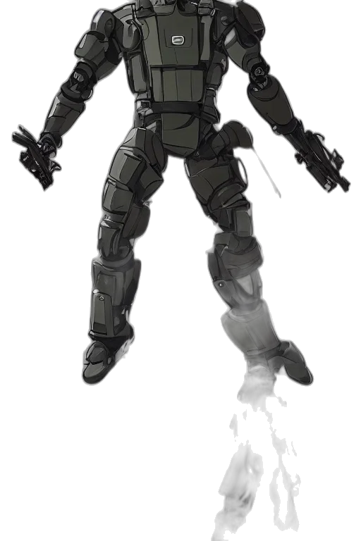 robot, weapon, concept art, 3d render transparent PNG cut-out