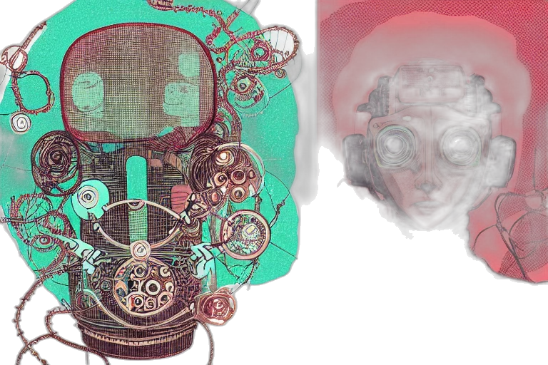 mask, jewelry, crown, robot, 3d render, concept art, photorealistic, fantasy art transparent PNG cut-out