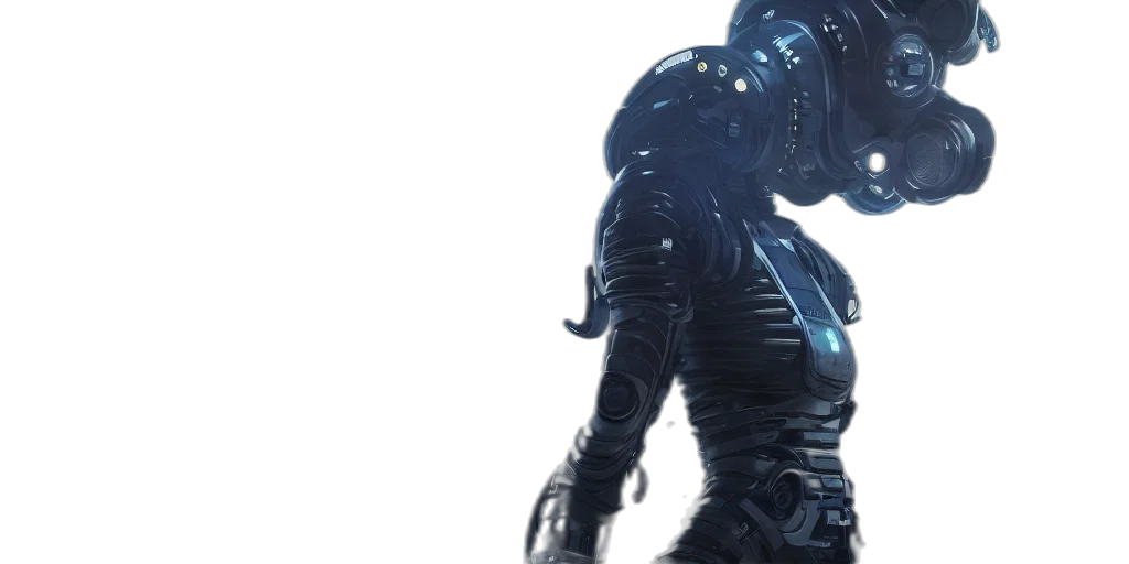 robot, concept art, cyberpunk, 3d render transparent PNG cut-out