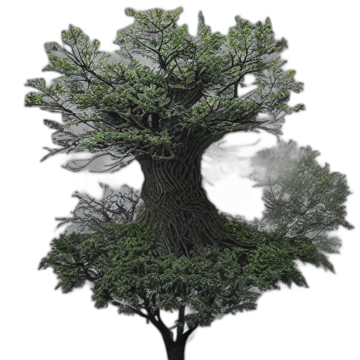 tree, crown, hair, creature, 3d render, photorealistic, concept art, fantasy art transparent PNG cut-out