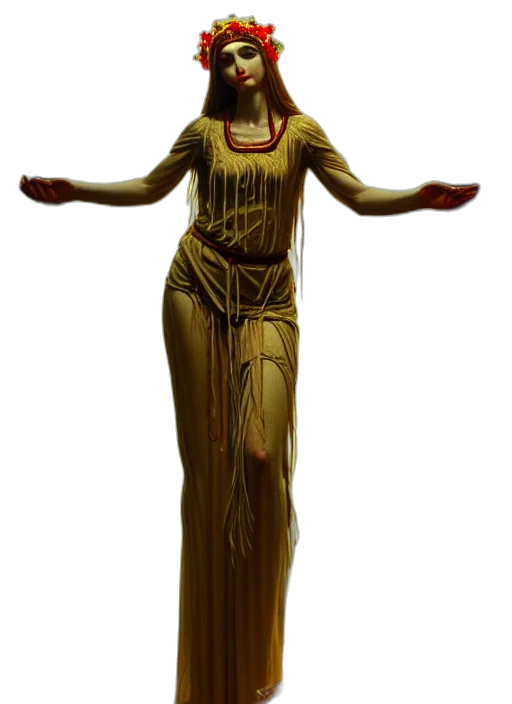 dress, staff, jewelry, mask transparent PNG cut-out