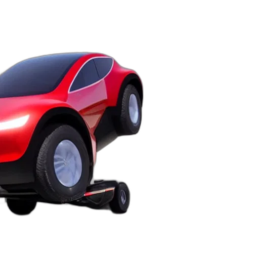 car, robot, 3d render, concept art, tesla, hover, truck transparent PNG cut-out