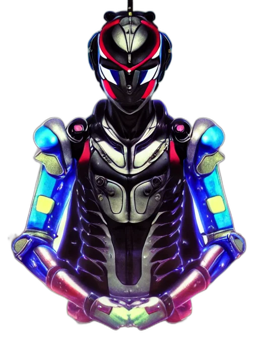 robot, jacket, weapon, concept art, 3d render, vaporwave, cyberpunk, neon transparent PNG cut-out