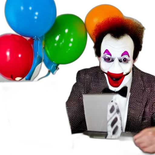 staff, mask, robot, face, 3d render, clown, stalking, computer transparent PNG cut-out