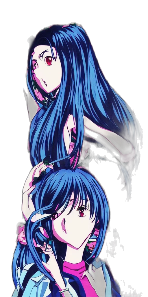 hair, staff, anime, concept art transparent PNG cut-out