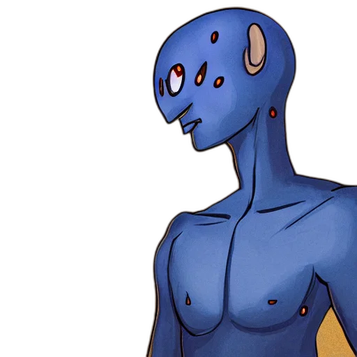 robot, creature, mask, concept art, comic book art, 3d render, cartoon, blue transparent PNG cut-out