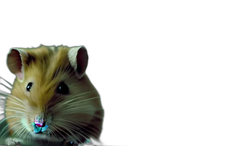 animal, creature, hat, hair, 3d render, photorealistic, concept art, hamster transparent PNG cut-out