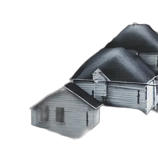 building, umbrella, 3d render, photorealistic transparent PNG cut-out