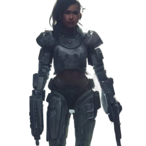 robot, weapon, staff, jacket transparent PNG cut-out