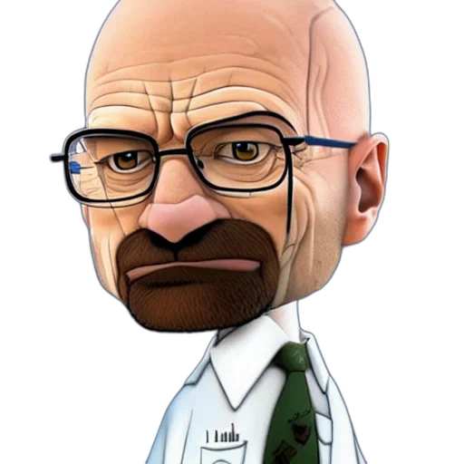 staff, face, cartoon, photorealistic, concept art, comic book art, walter, white transparent PNG cut-out
