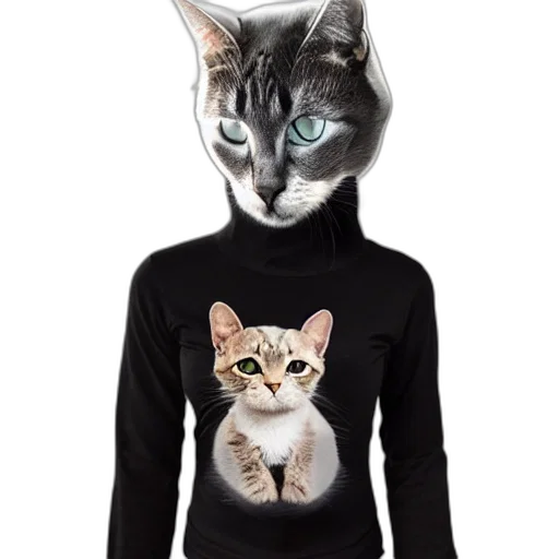 jacket, portrait, cat, black, turtleneck, pullover, explaining, physics transparent PNG cut-out