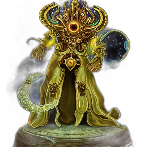 staff, concept art, fantasy art, golden, green, cosmic, eldritch, lord transparent PNG cut-out