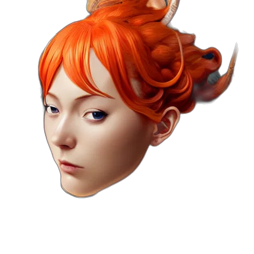 face, crown, mask, hair, 3d render, photorealistic, concept art, fantasy art transparent PNG cut-out