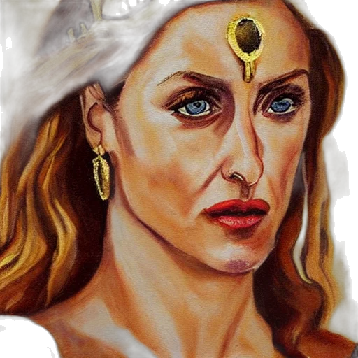 jewelry, face, crown, oil painting transparent PNG cut-out