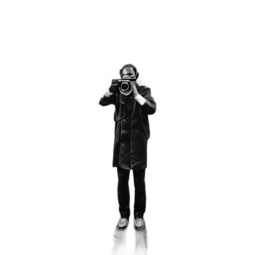 jacket, staff, weapon, mask transparent PNG cut-out