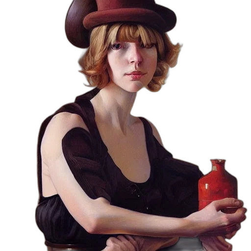 hat, dress, bottle, face transparent PNG cut-out