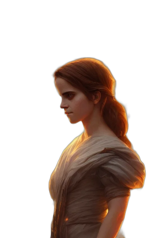 dress, face, crown, staff, concept art, fantasy art, photorealistic, oil painting transparent PNG cut-out