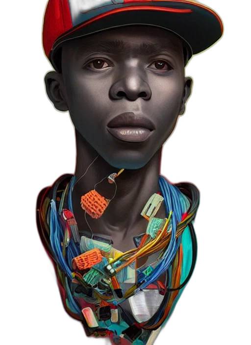 face, jewelry, robot, hat, photorealistic, concept art, fantasy art, 3d render transparent PNG cut-out