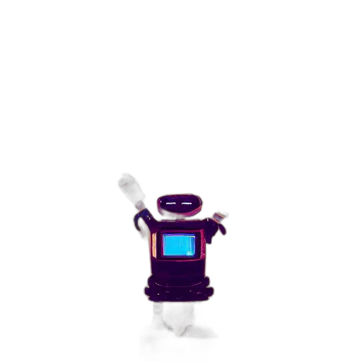 robot, staff, bottle, weapon, 3d render, vaporwave, pixel art, concept art transparent PNG cut-out