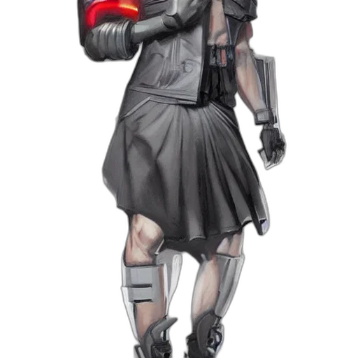 jacket, staff, dress, robot transparent PNG cut-out