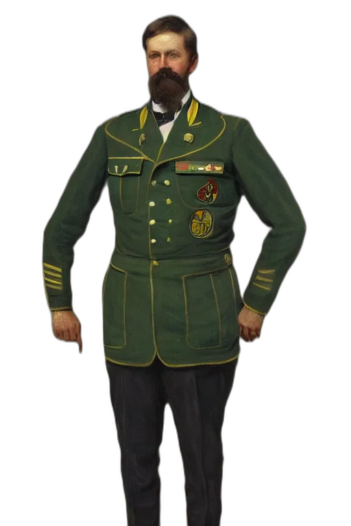 jacket, staff, hat, face transparent PNG cut-out