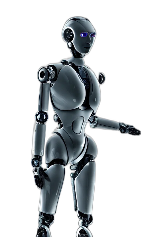 robot, 3d render, concept art, cyberpunk transparent PNG cut-out