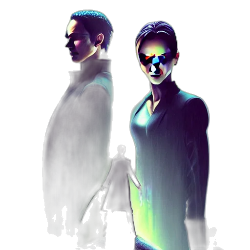 jacket, mask, robot, cyberpunk transparent PNG cut-out