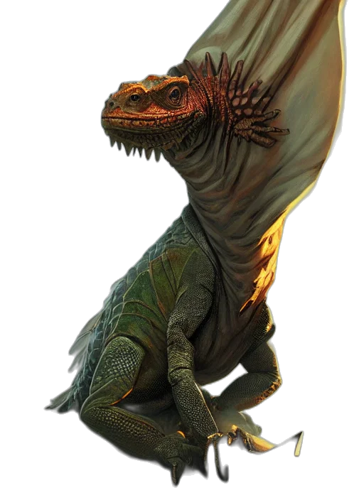 dragon, creature, animal, staff, concept art, 3d render, fantasy art, photorealistic transparent PNG cut-out