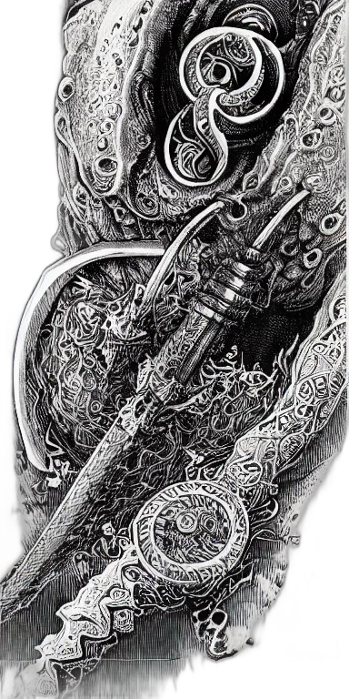 jewelry, sword, crown, weapon, pencil sketch, photorealistic, fantasy art, concept art transparent PNG cut-out