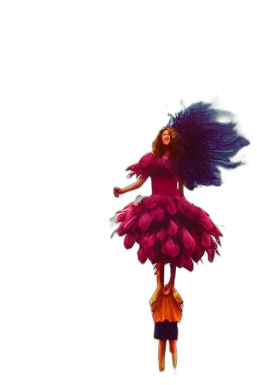 dress, hair, concept art, 3d render, fantasy art, closeup, giant, dahlia transparent PNG cut-out