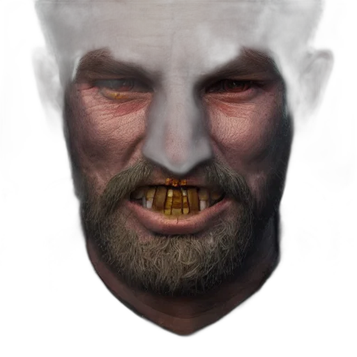face, mask, creature, staff, concept art, fantasy art, photorealistic, 3d render transparent PNG cut-out