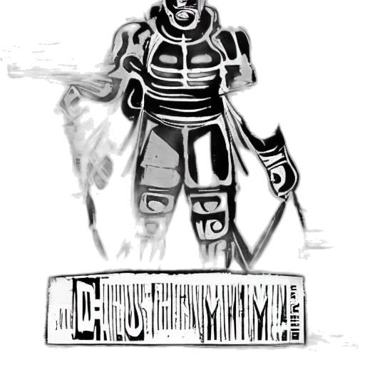 robot, staff, sword, crown transparent PNG cut-out