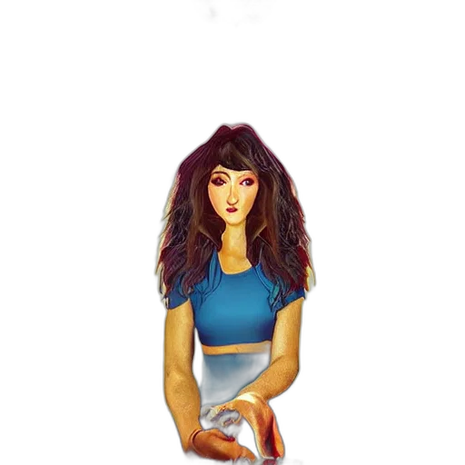 dress, hair, staff, jewelry transparent PNG cut-out