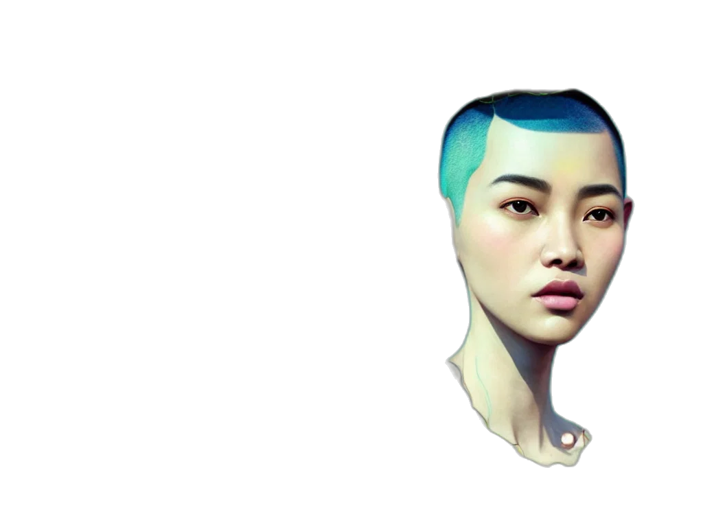 face, mask, robot, photorealistic transparent PNG cut-out