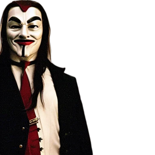 mask, face, film, still, vendetta transparent PNG cut-out
