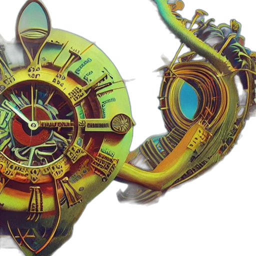jewelry, 3d render, concept art, clocks transparent PNG cut-out